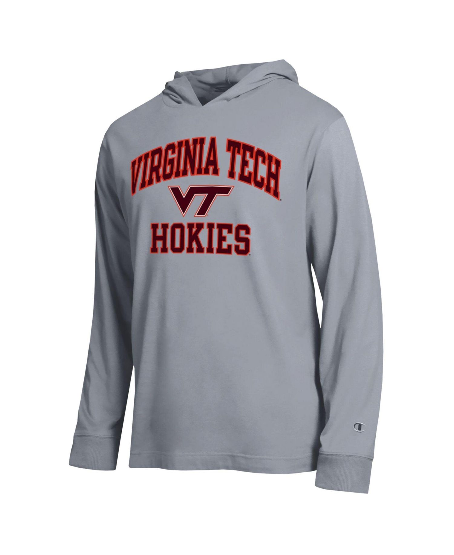 Men's Heather Gray Virginia Tech Hokies High Motor All-Star Long Sleeve Hooded T-Shirt