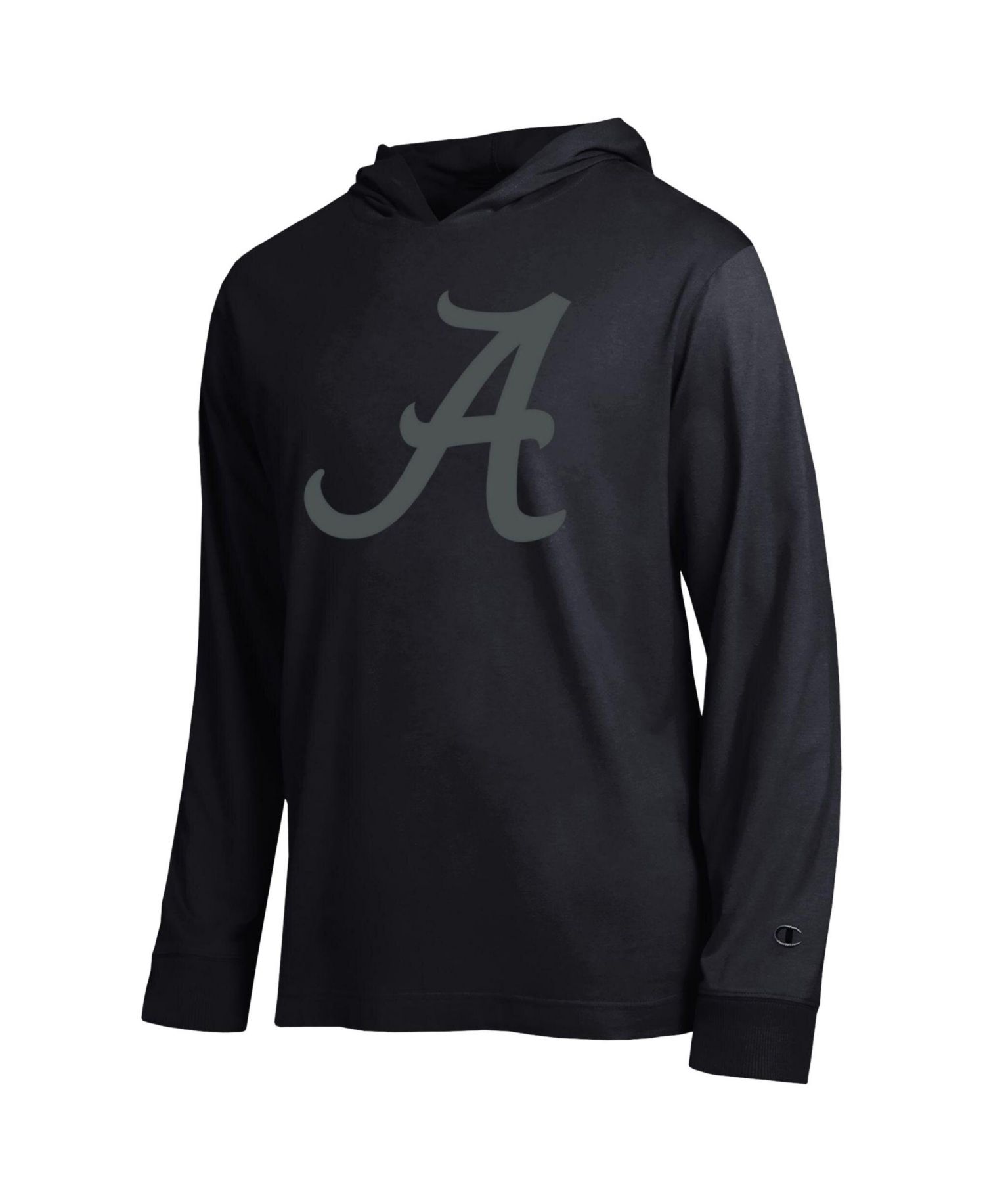 Men's Black Alabama Crimson Tide Tonal All-Star Long Sleeve Hooded T-Shirt