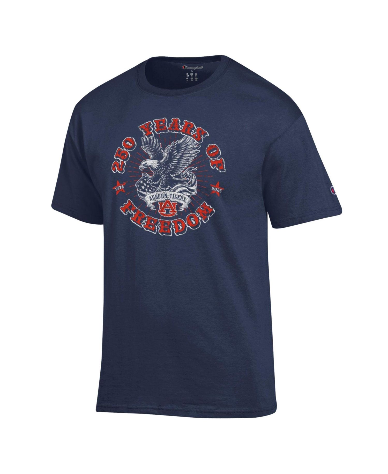 Men's Navy Auburn Tigers Americana 250 Years of Freedom Tonal T-Shirt