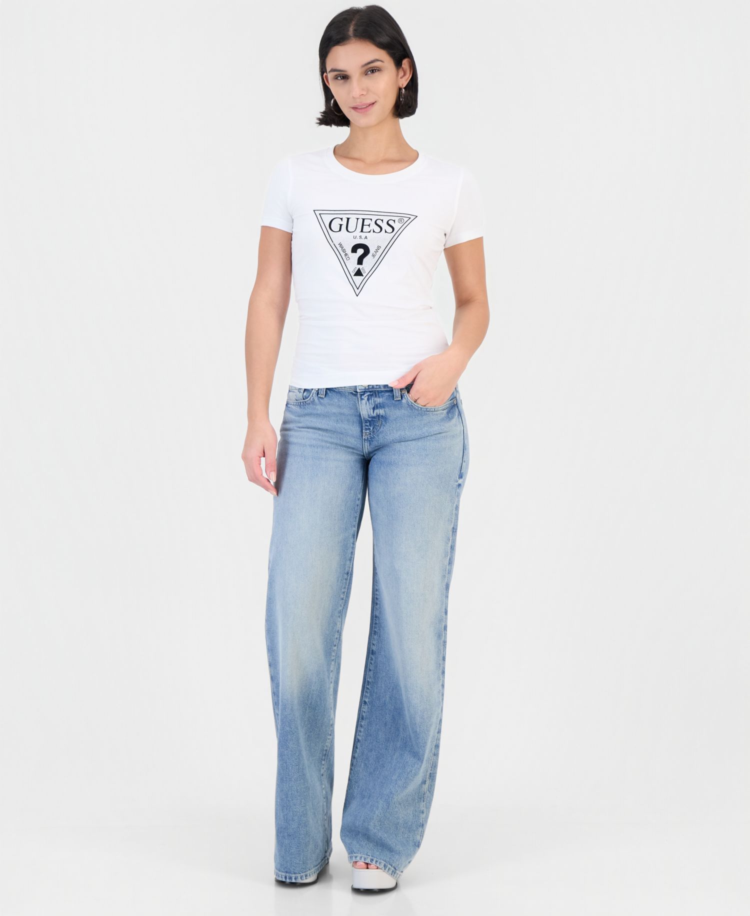 Women's Crystal Triangle Crewneck Graphic Print T-Shirt