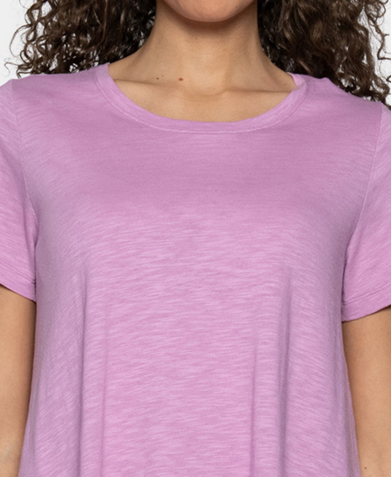 Women's Crewneck Georgette Flounce Cotton-Blend PJ Tee