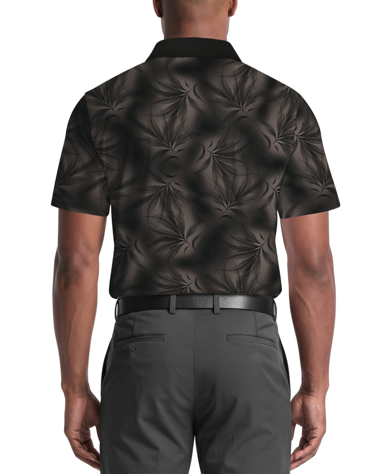 Men's Foliage Print Golf Regular-Fit Polo Shirt