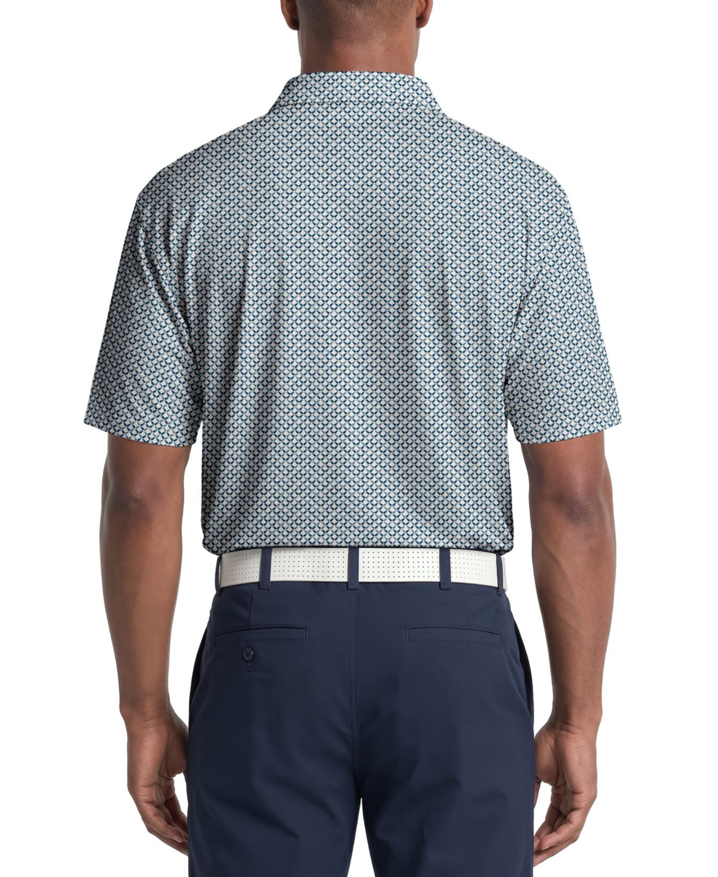 Мужское поло PGA TOUR Classic Geometric Print Regular-Fit Polo Shirt, цвет: Яркий белый — фото 4