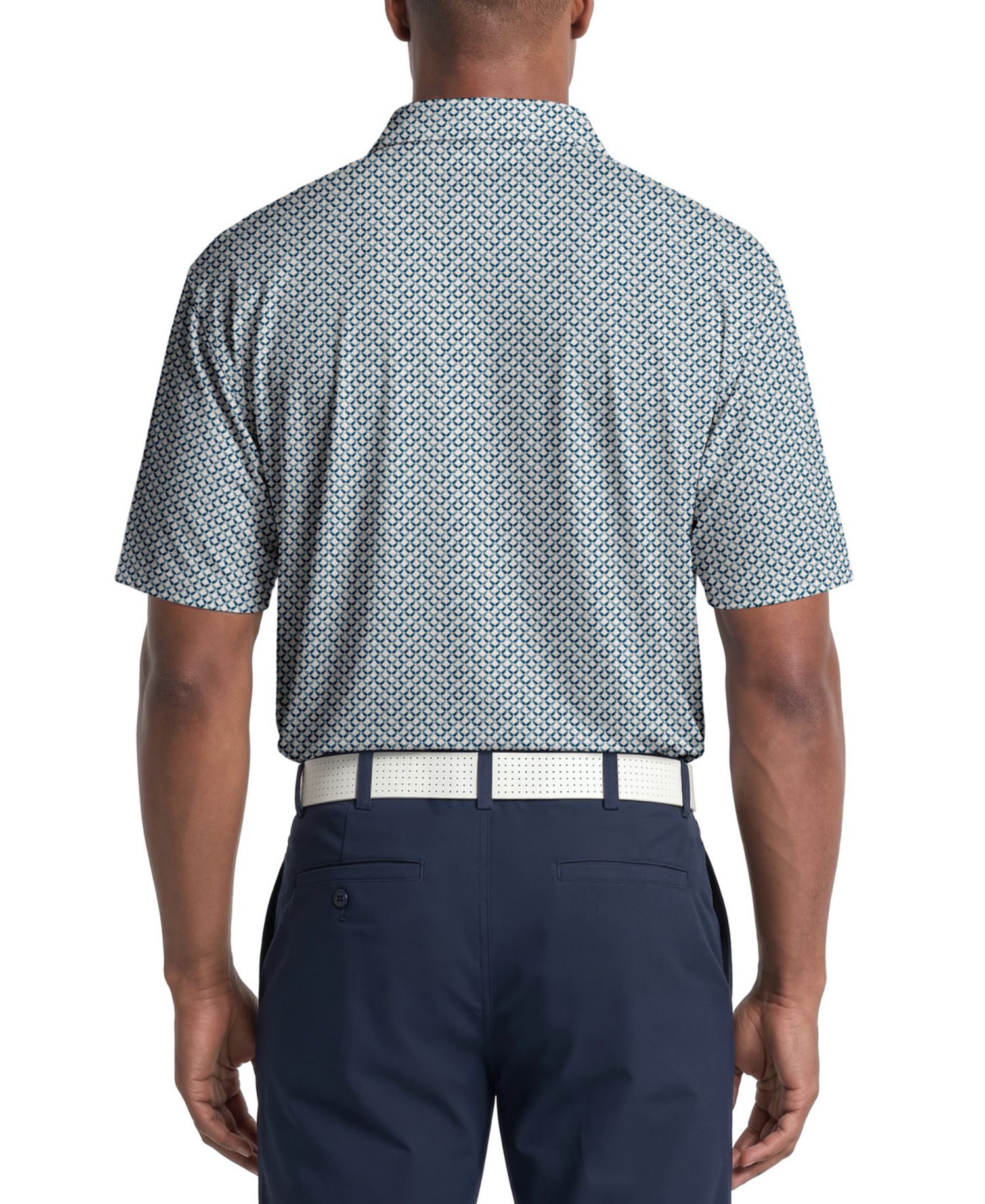 Men's Classic Geometric Print Regular-Fit Polo Shirt