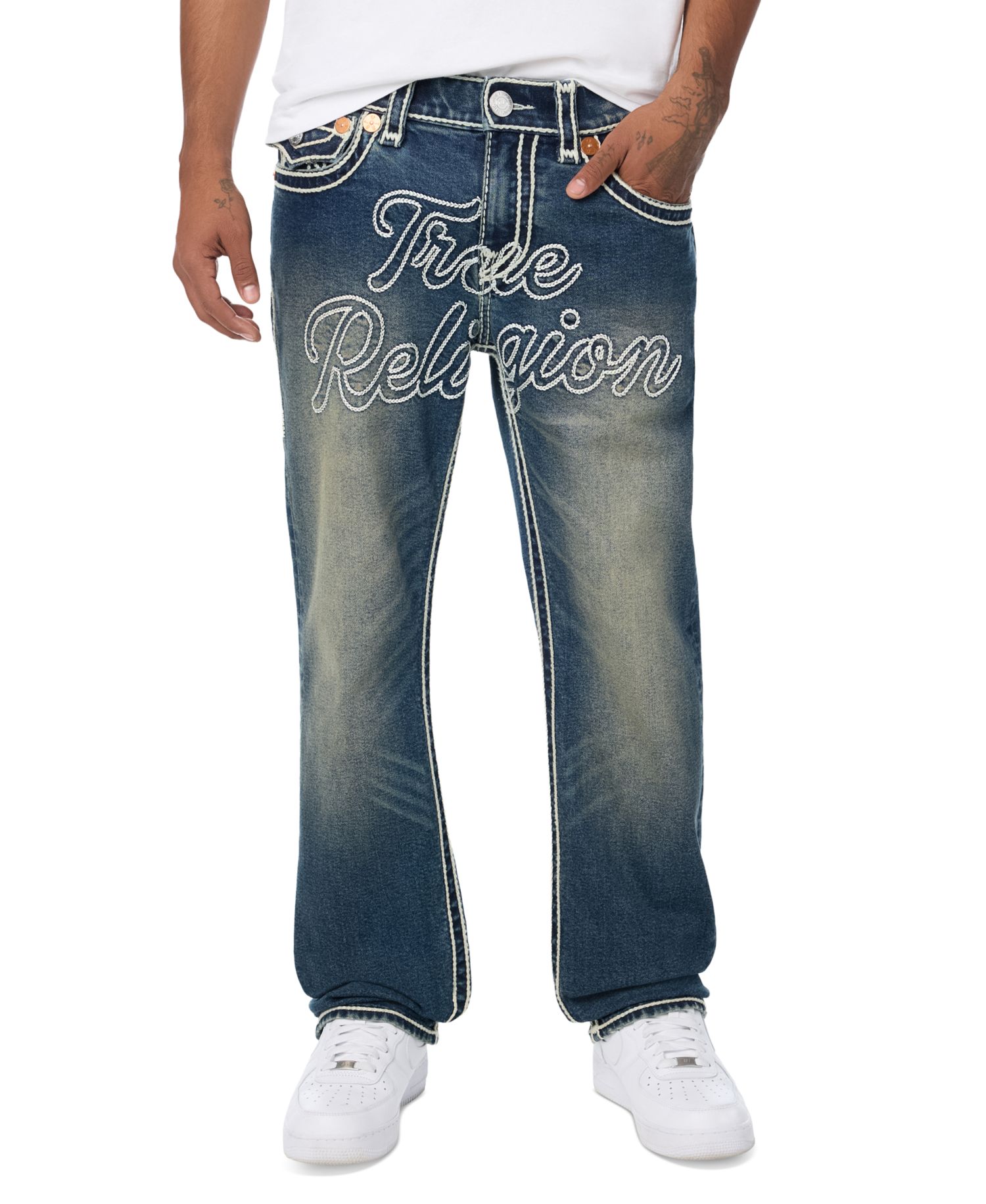 Men's Ricky Rope Stitch Flap Straight Jeans