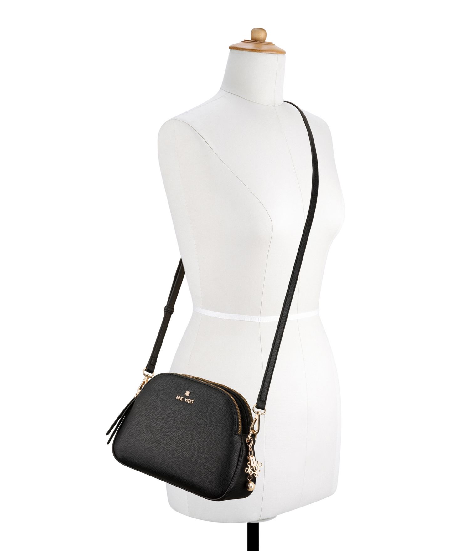 Женская сумка Nine West Calianna Dome Small Crossbody Handbag, цвет: Чёрный — фото 5