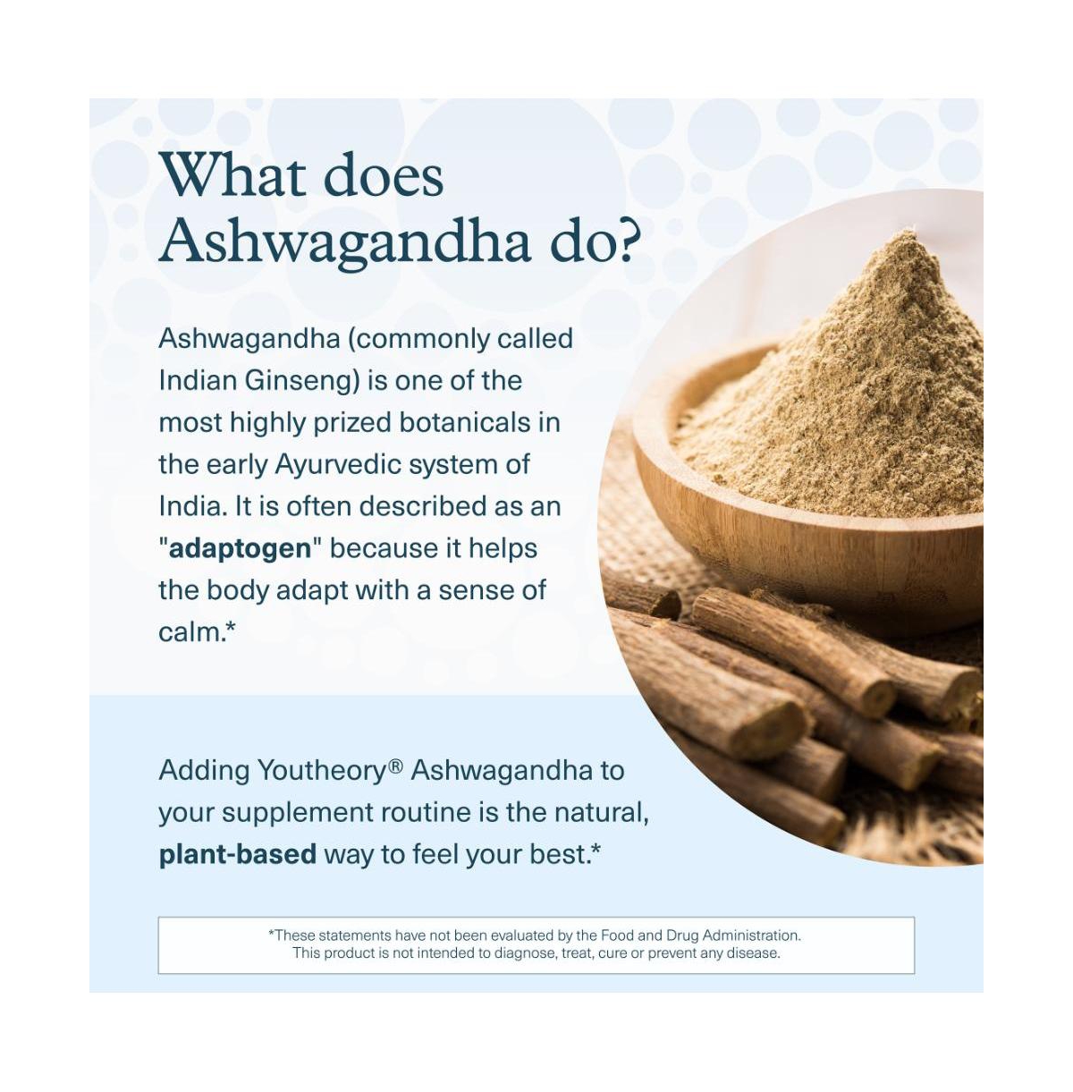 Youtheory Ashwagandha 1,000 Milligram Stress and Cortisol Support Supplement 90 Vegetarian Capsules