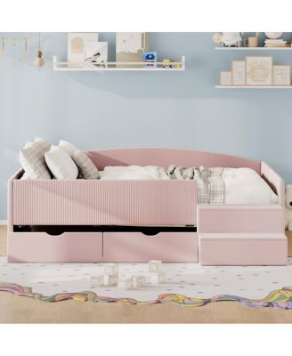  Full Size Upholstered Daybed Frame with 2 Storage Drawers
