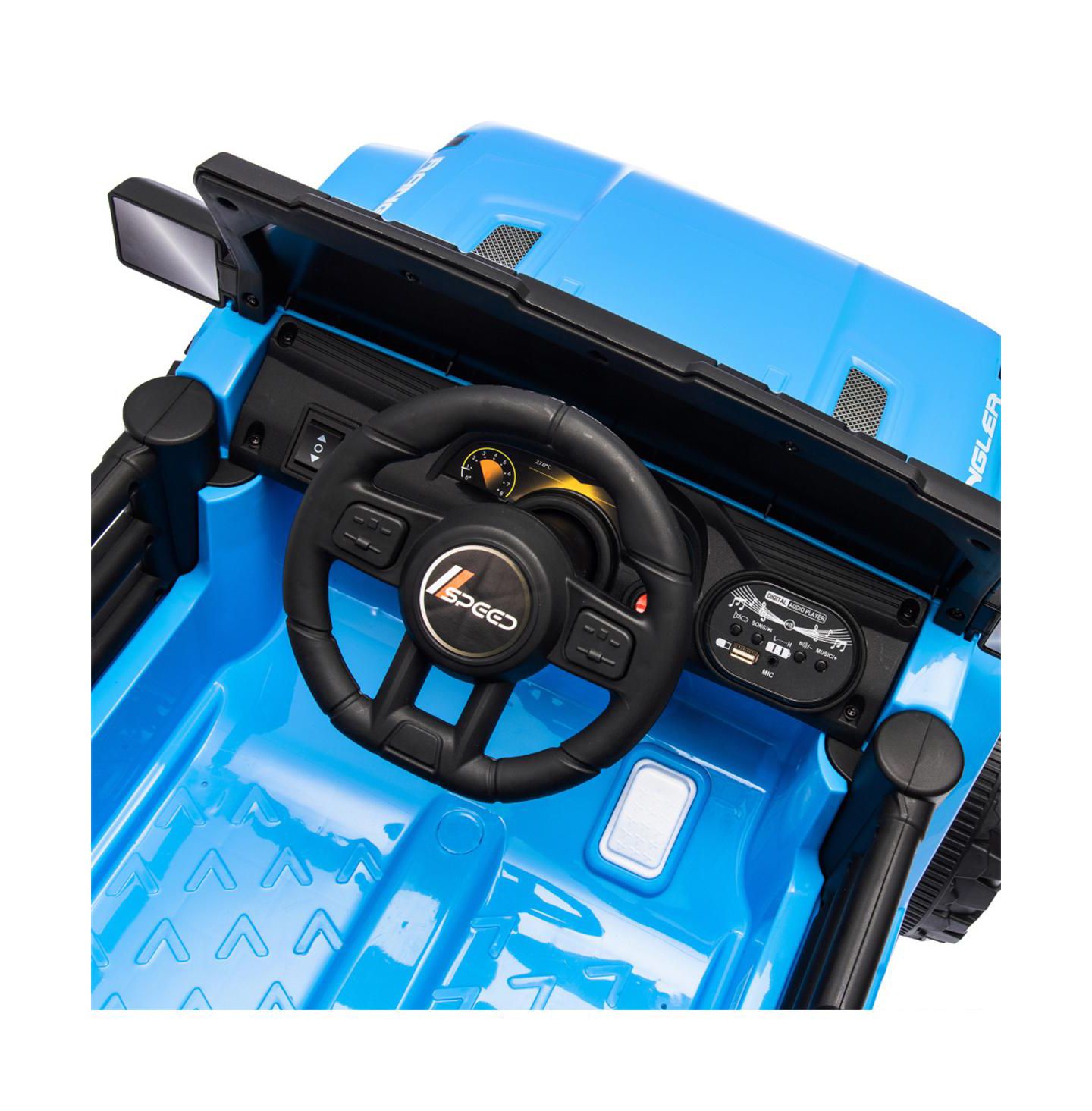 Детская игрушка YOBTOP 12V Kids Ride on Electric Car, Parent Remote Control, Dual Motor Drive, Music/Bluetooth/MP3/USB, LED Headlights for Kids Aged 2-4, цвет: Синий — фото 5