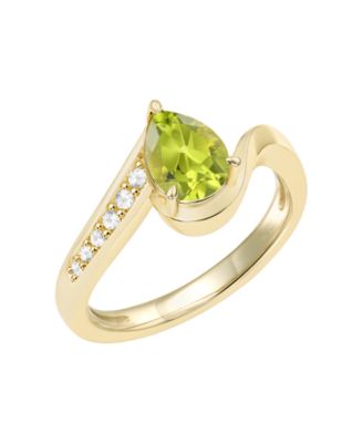 Garnet (1-1/5 ct. t.w.) & Diamond (1/10 ct. t.w.) Ring in 14k Yellow Gold (also in Peridot, Citrine, Amethyst, and 14k White Gold Blue Topaz) 