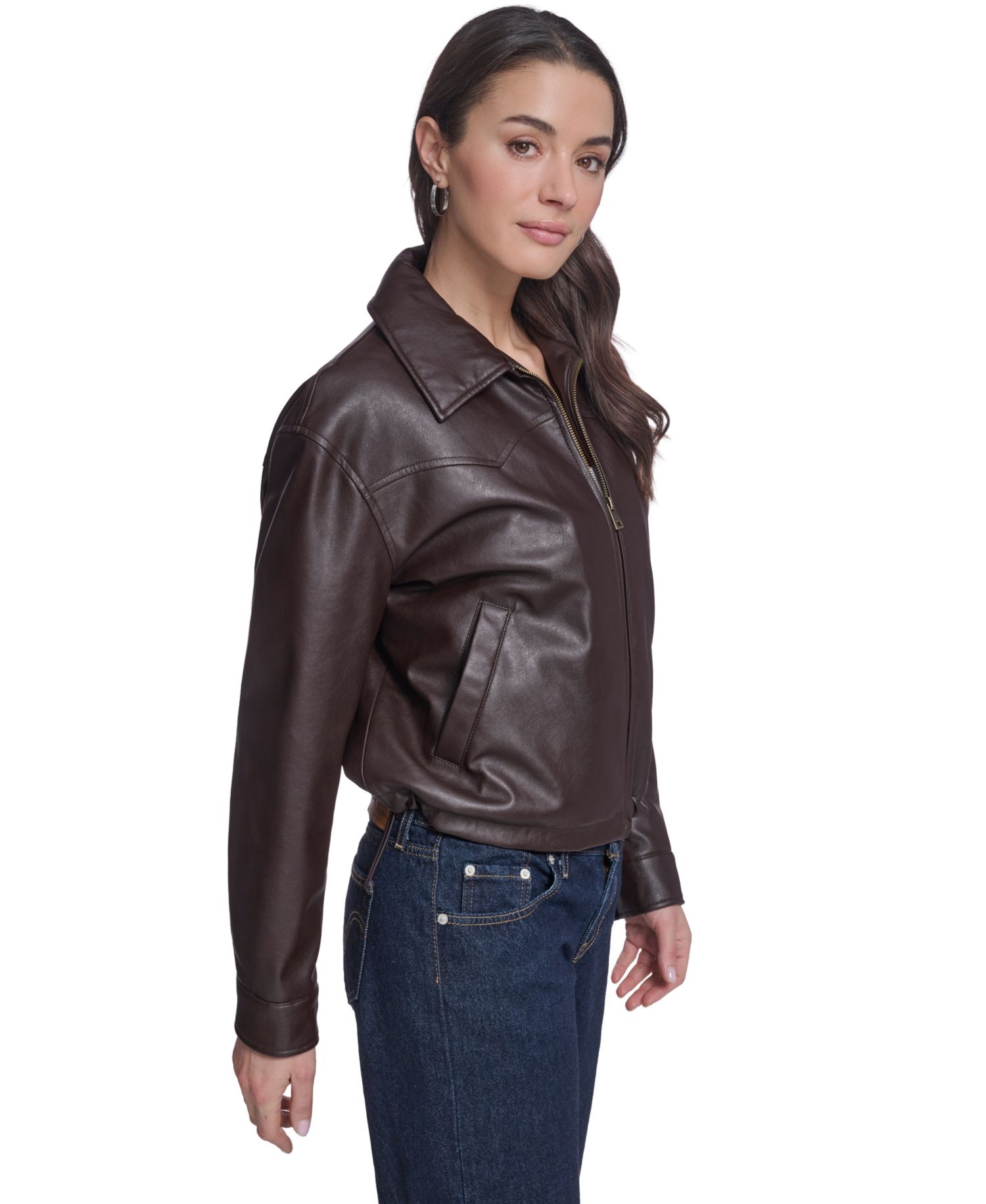 Women's Western Yoke Bubble Hem Bomber Jacket