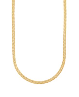 Solid Figaro Chain Necklace in 18k Gold-Plated Sterling Silver