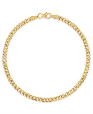 Double-Sided Cuban Chain 8.5" Bracelet in 10k Yellow Gold (4mm)