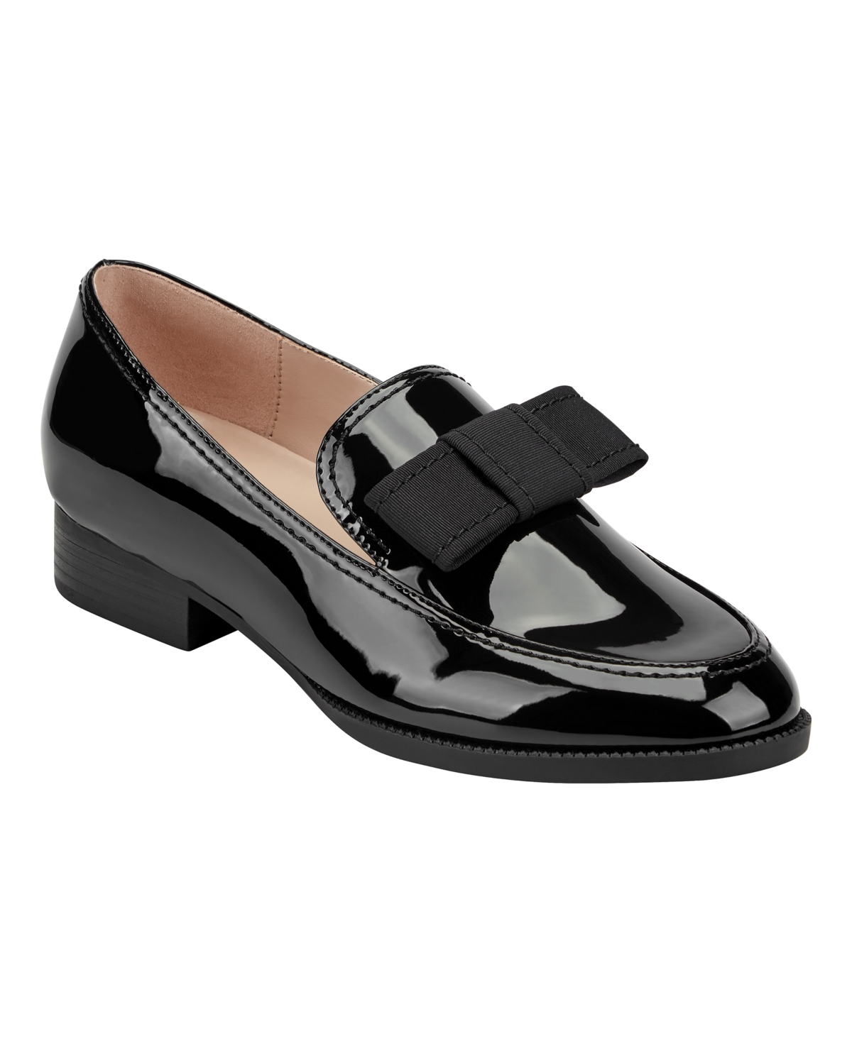 Bandolino Women's Londyna Bow Block Heel Dress Loafers In Black Patent