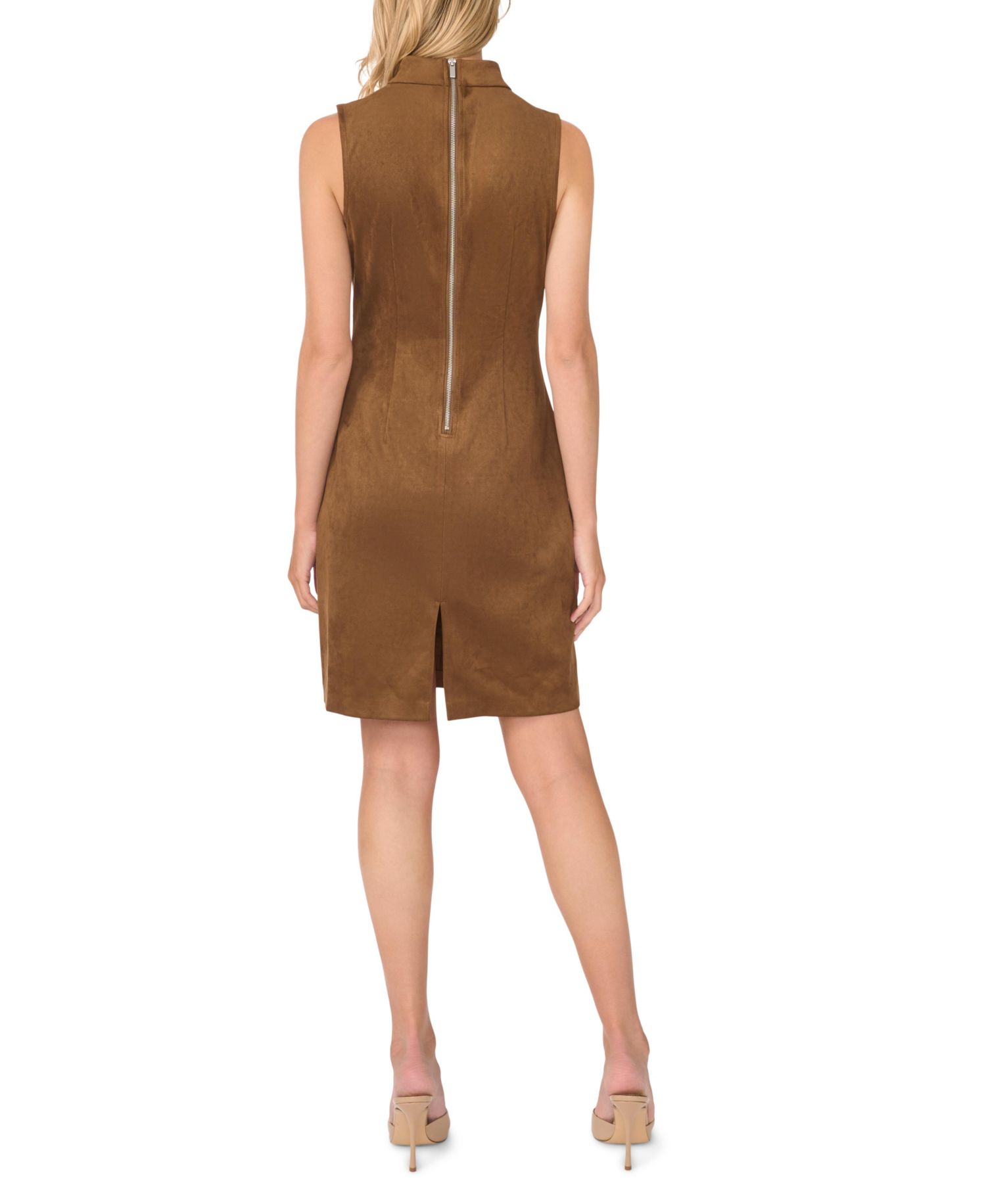 Women's High Neck Princess Seam Midi Dress