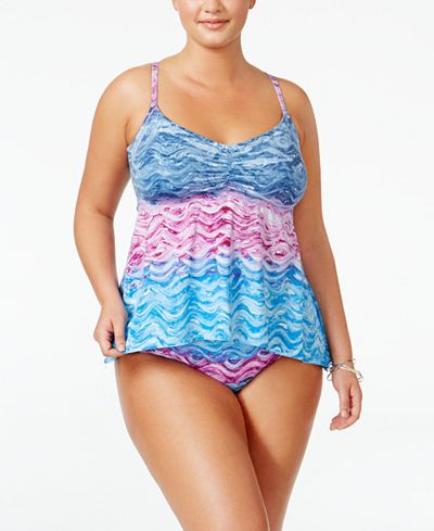 Becca ETC Plus Size Cosmic Tankini Top & Bottoms