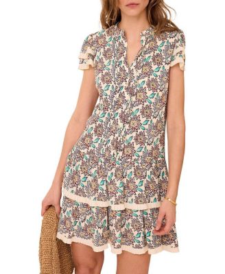 Women's Soft Petal Ruffle Mini Dress