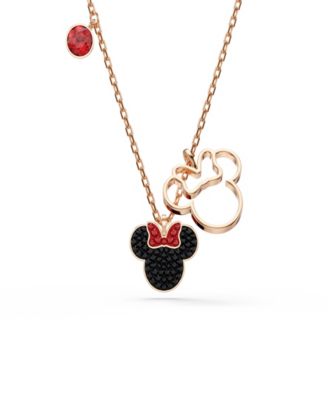 Rose Gold-Tone Plated Black Crystals Necklace