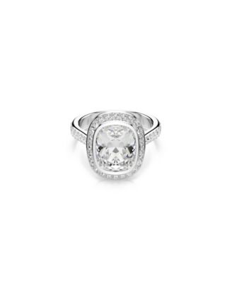 Sterling Silver-Plated White Crystals Ring