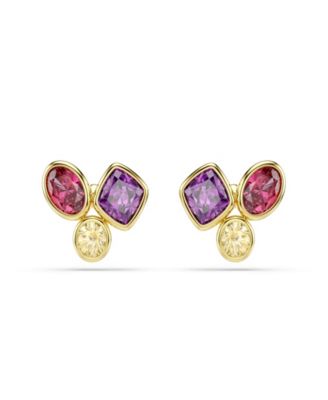Gold-Tone Plated Multicolored Crystals Earrings