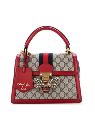 Small Queen Margaret Top Handle Bag GG Coated Canvas with Leather