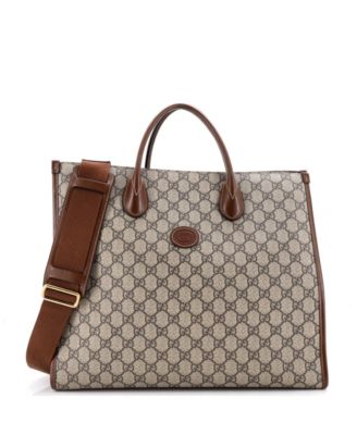 Medium Structured Top Handle Open Tote GG Coated Canvas