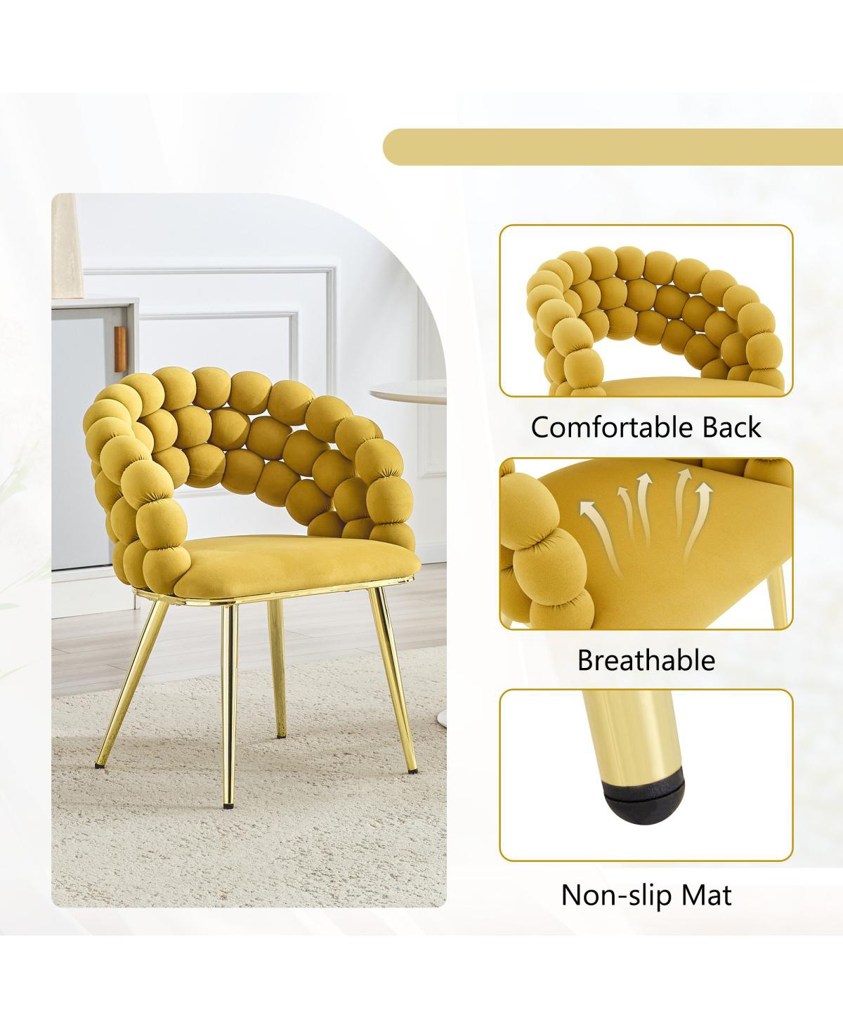 Streamdale Furniture Set of 2 Bubble Velvet Dining Chairs