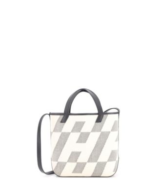 Pre-Owned Hermes 27 Cabas H en Biais Tote Canvas with Leather