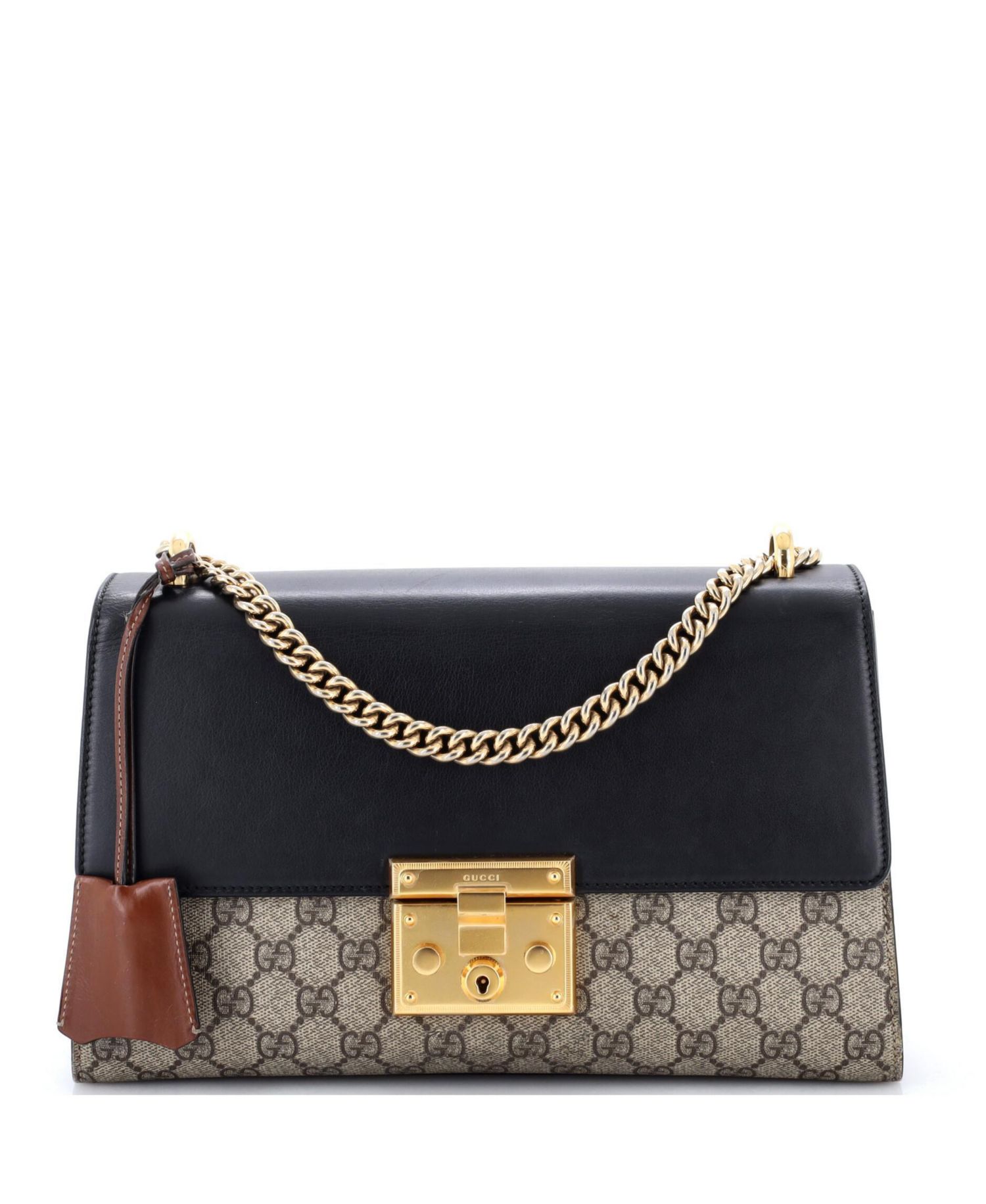 Medium Padlock Shoulder Bag GG Coated Canvas and Leather