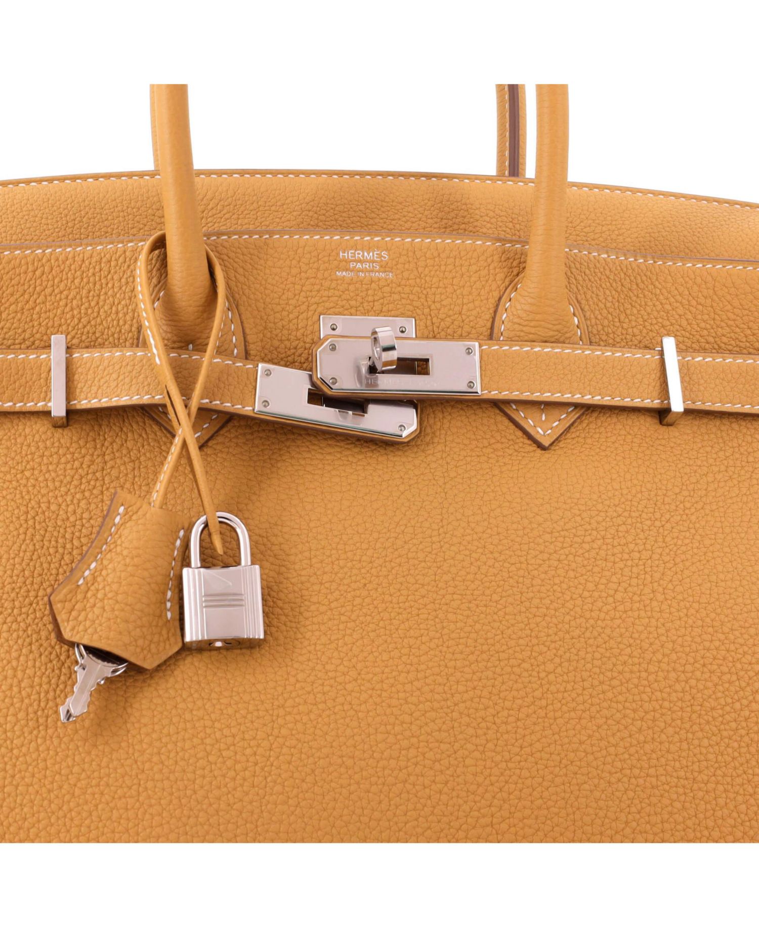 Pre-Owned Hermes Birkin 30 Handbag Light Togo with Palladium Hardware