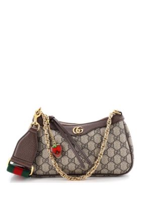 Small Ophidia Charm Shoulder Bag GG Coated Canvas
