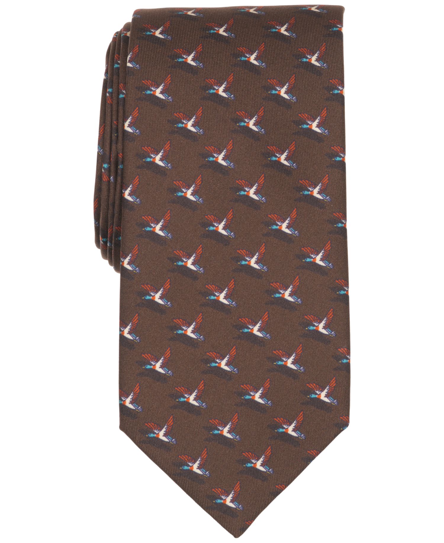 Men's Soaring Bird Print Silk Tie
