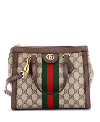 Small Ophidia Top Handle Tote GG Coated Canvas with Leather
