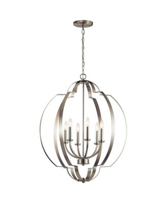 Voleta 27 3/4" Wide Brushed Nickel 6-Light Foyer Chandelier