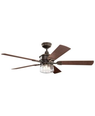 60" Lyndon Patio Bronze LED Wet Rated Fan with Wall Control