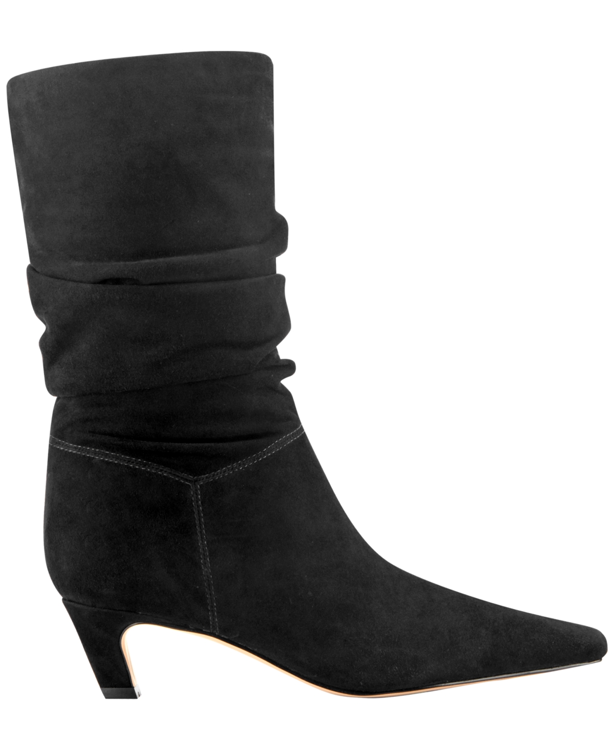 Marc Fisher Ltd Women's Dalores Suede Kitten Heel Slouch Boots