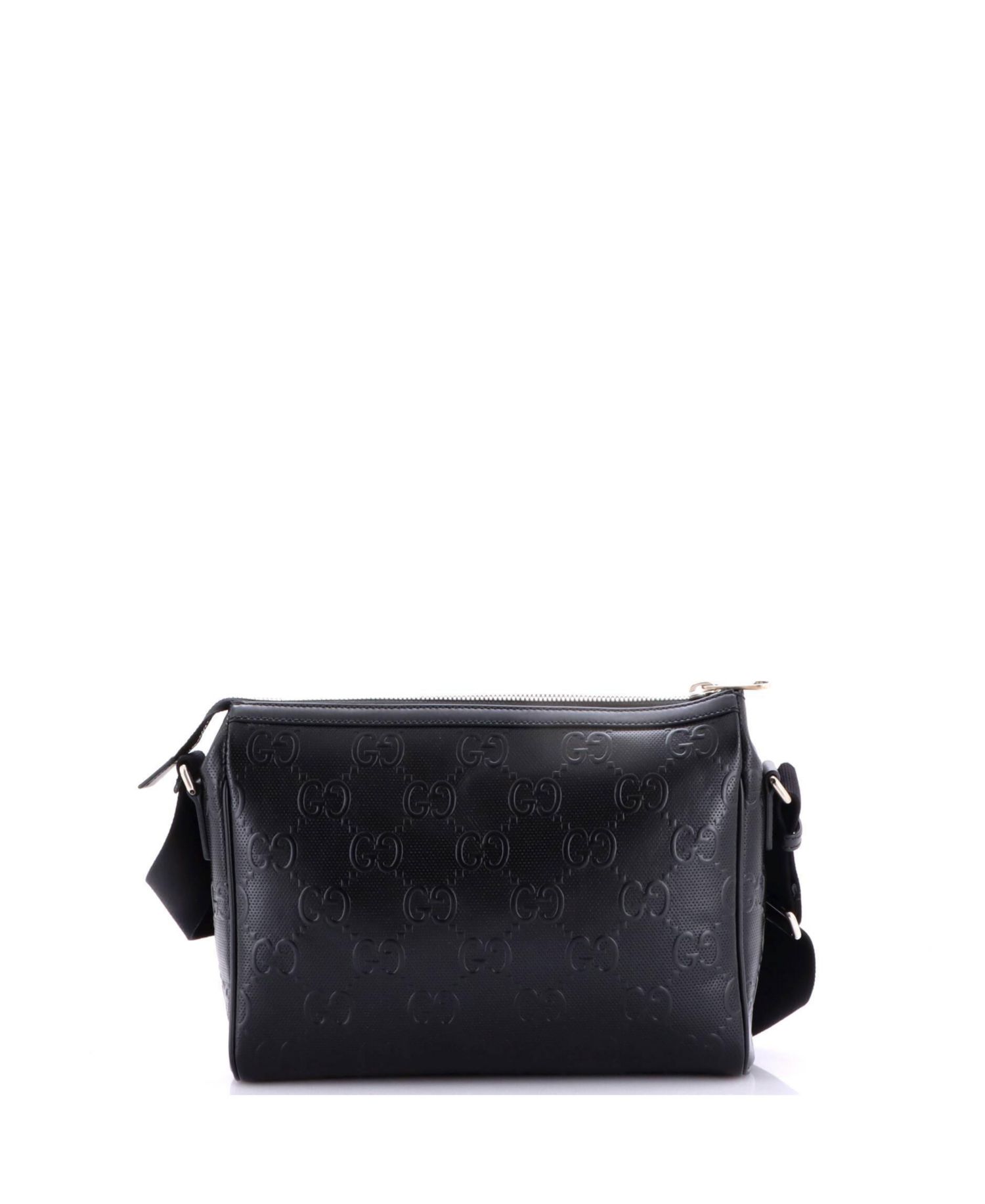 Medium Front Pocket Messenger Bag GG Embossed Perforated Leather
