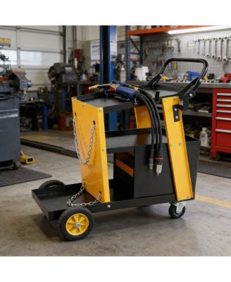 Multi-Function Welder Trolley with 4-Drawer Chest and 2 Safety Chains