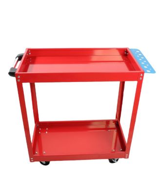  Heavy Duty 2-Tier Steel Tool Cart with Lockable Wheels