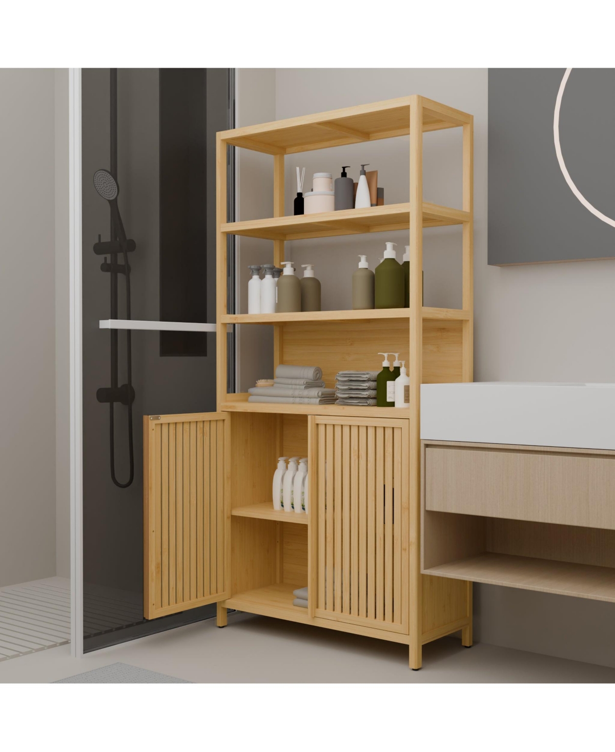 Boyel Living 64-Inch Tall Double Doors High Capacity Storage Rack