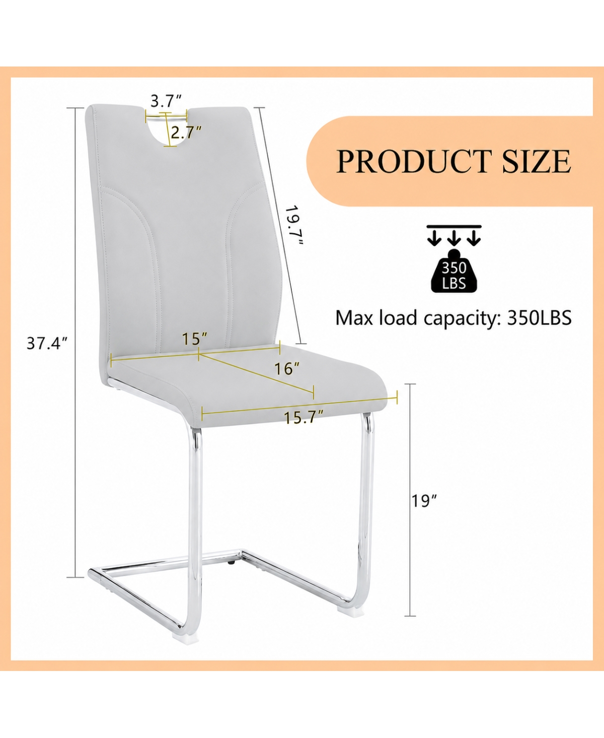 Streamdale Furniture Pu Dining Chairs with Legs, Set of 4