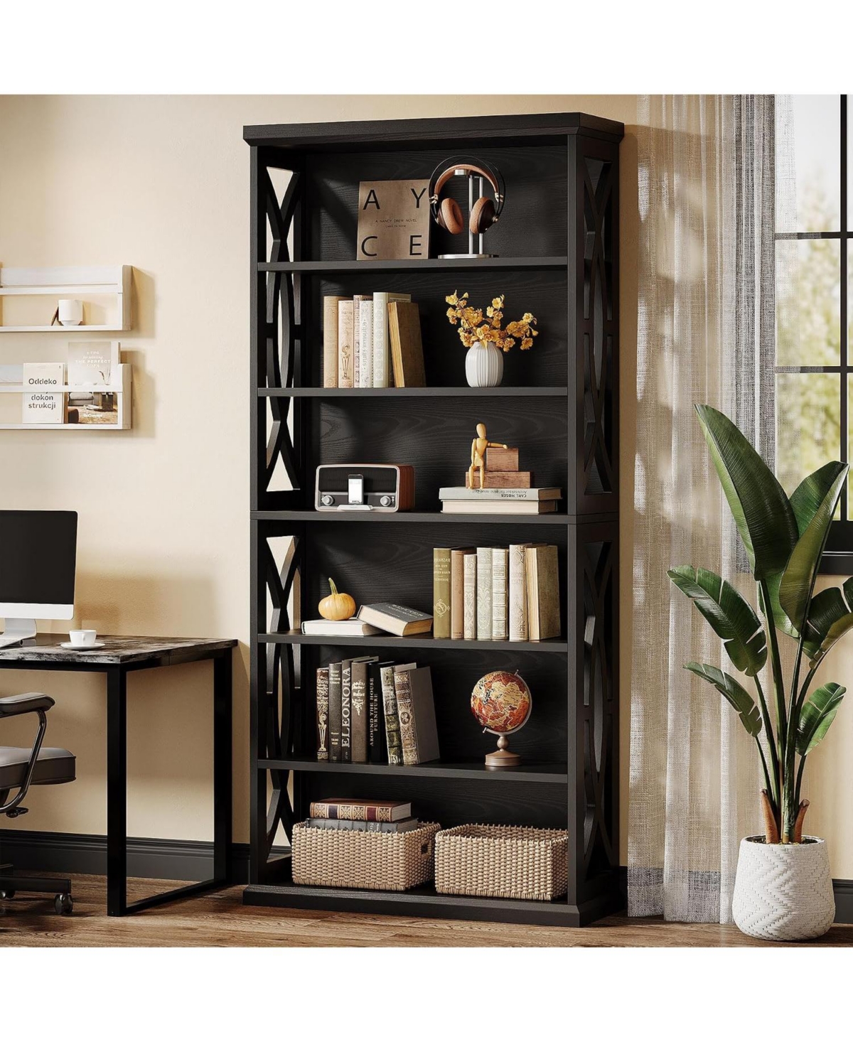 Tribesigns 6-Tier Bookshelf, 71 Inches Tall Freestanding Bookcase for Living Room