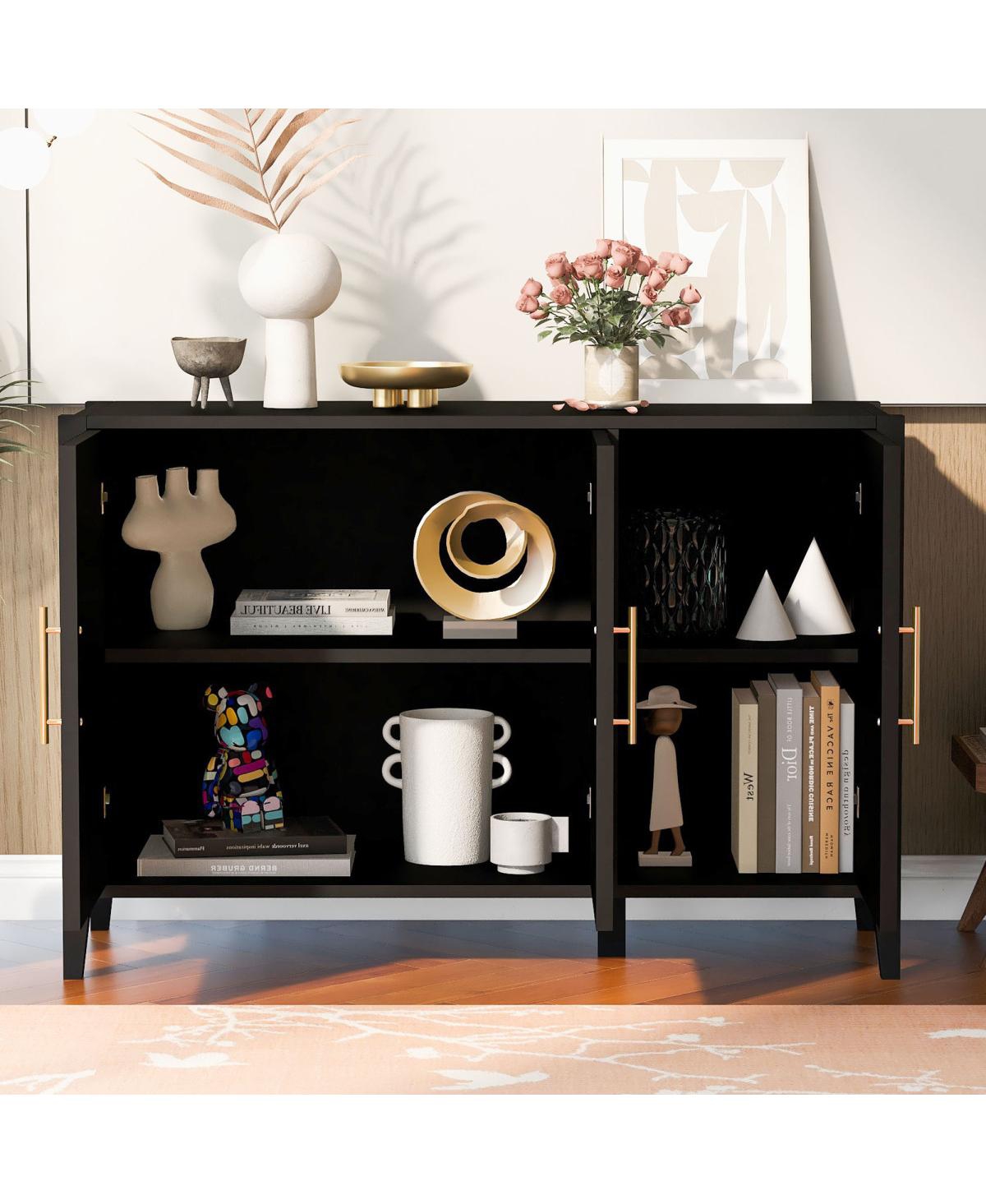 Streamdale Furniture Wavy 3-Door Sideboard with Pine Legs