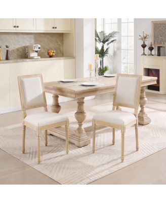 French Country Upholstered Dining Chairs, Set of 2