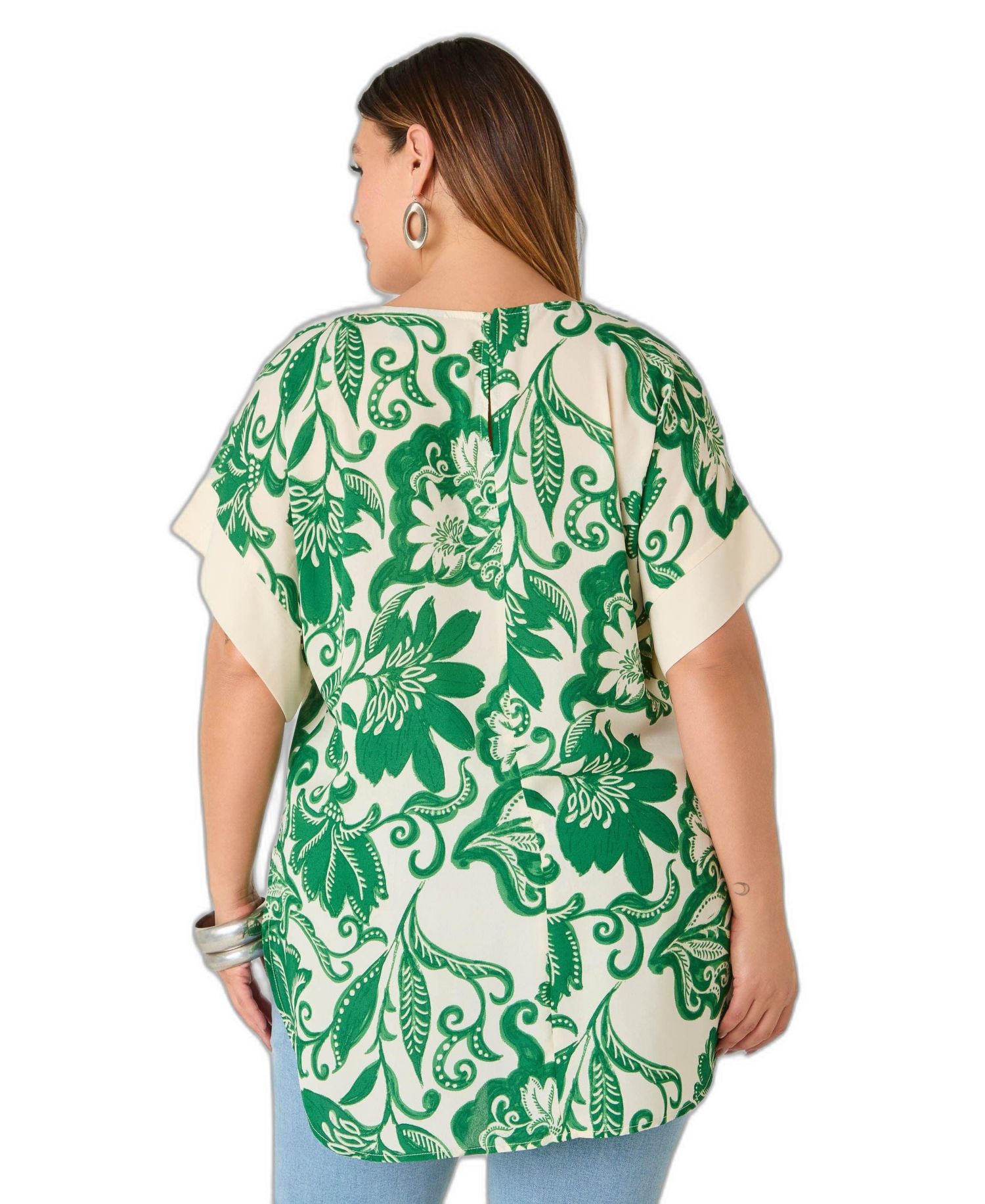 Plus Size Floral-Print Hi-Low Blouse