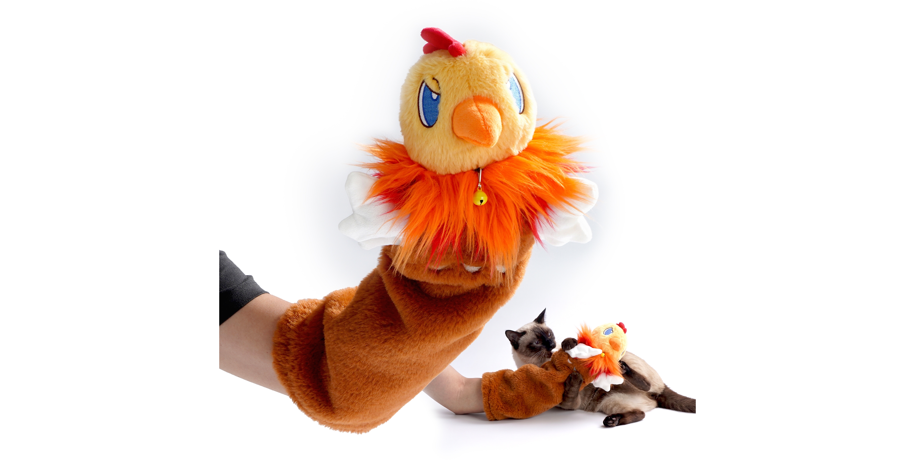 Nocciola Pure Toy Rumble Roo Cat Wrestling Toy, 22 Inch Chicken Puppet with 5 Catnip Pouches, Treat Pocket and Reinforced Protective Kicking Glove