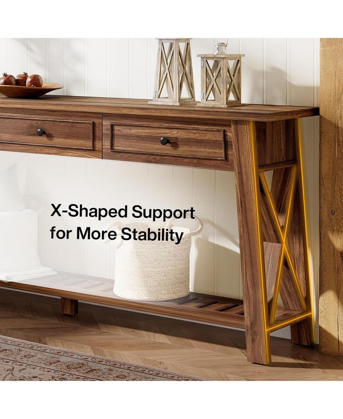 Tribesigns 70.87" Console Table with 3 Drawers and Shelf