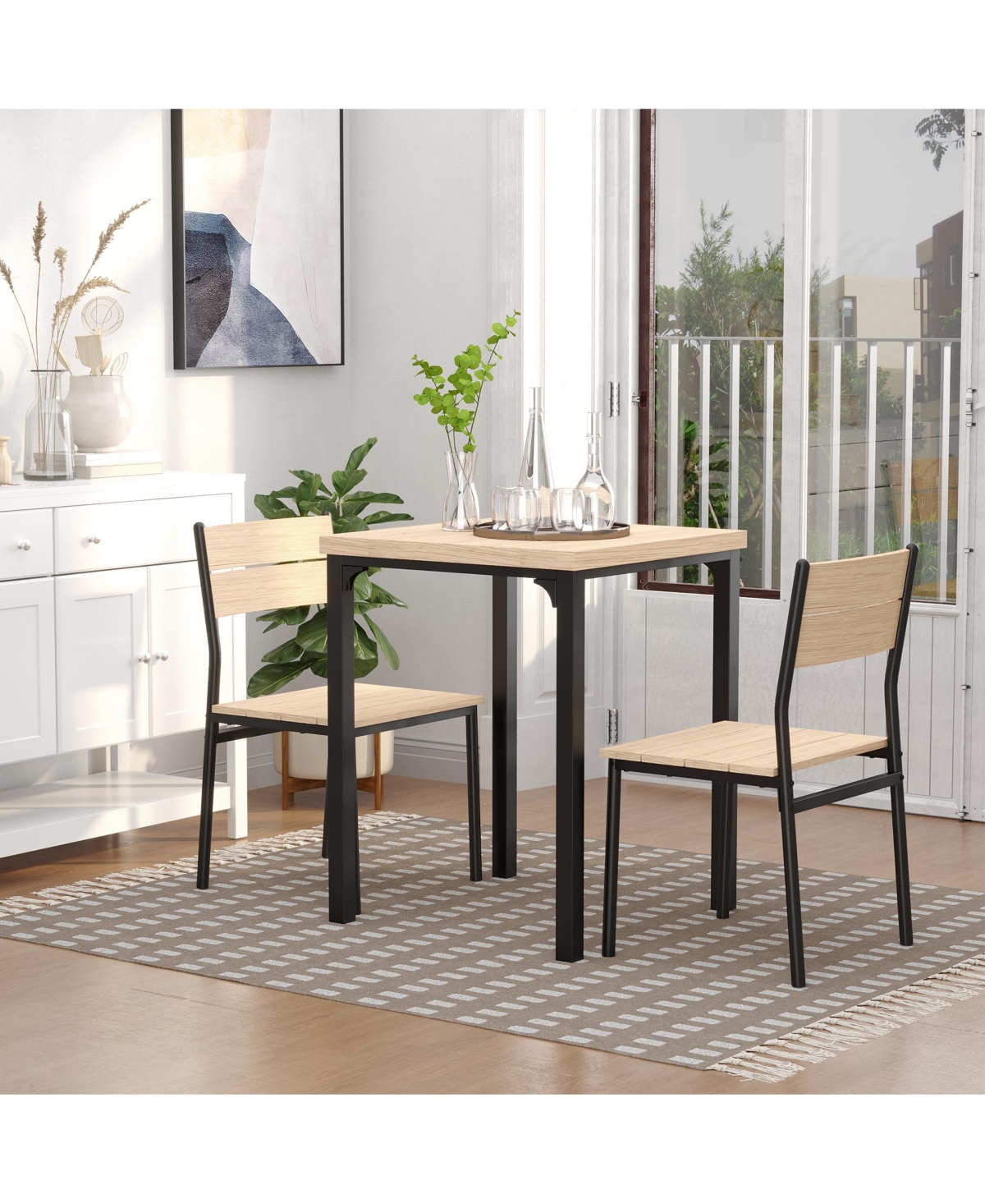 Flynama 3 Piece Dining Table Set for 2, Small Space Kitchen Set