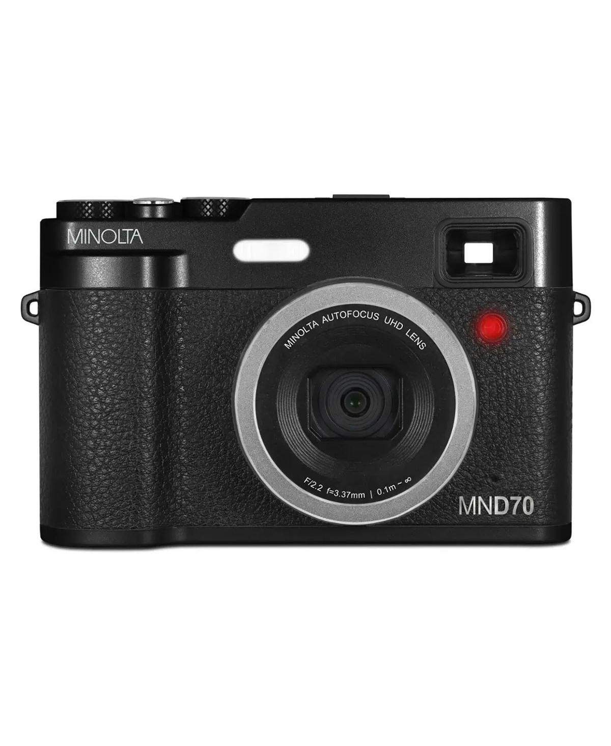 Minolta MND70 Retro 48MP 5K Ultra Hd Autofocus Dual Lens Digital Camera - Black