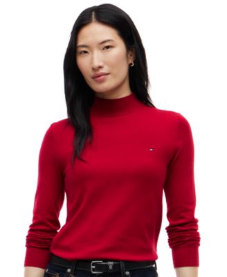 Women's Mock Neck Long-Sleeve Slim-Fit Sweater